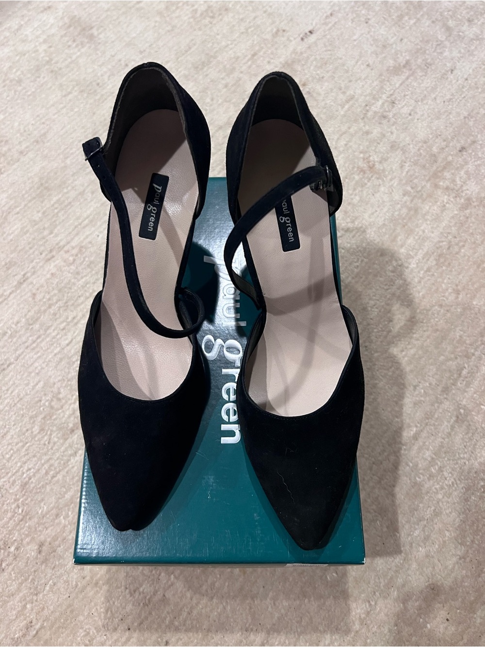 Paul Green Black Suede Valletta Heels